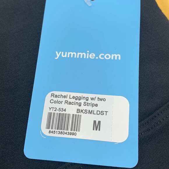 Yummie Rachel Two Color Block Stripe High Waistband Leggings Size Medium - Picture 9 of 10